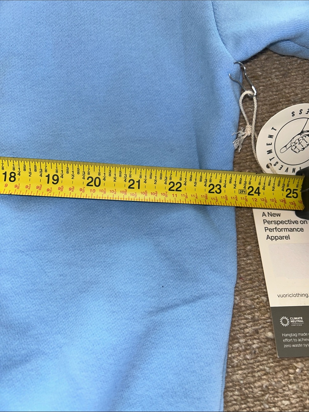Vuori Restore Light Blue Zip-Up Hoodie Sweatshirt - Picture 8 of 9